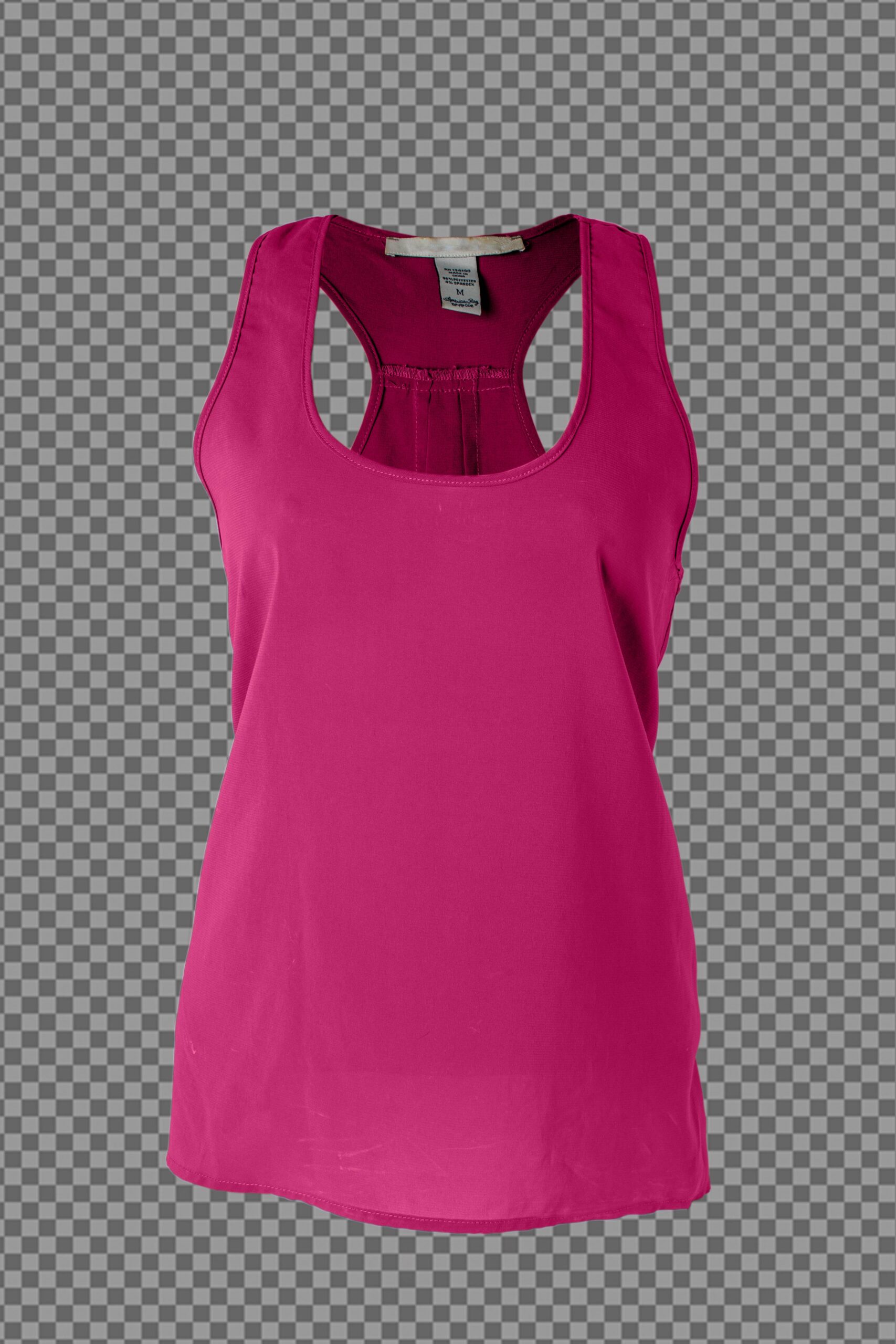 Camiseta sin mangas para mujer sobre maniquí invisible